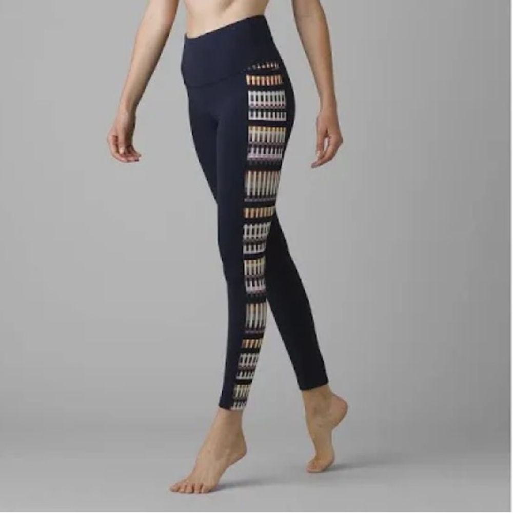 Prana Laye Nautical Tivoli Blue Yoga Tribal‎ Side Pannel Leggings